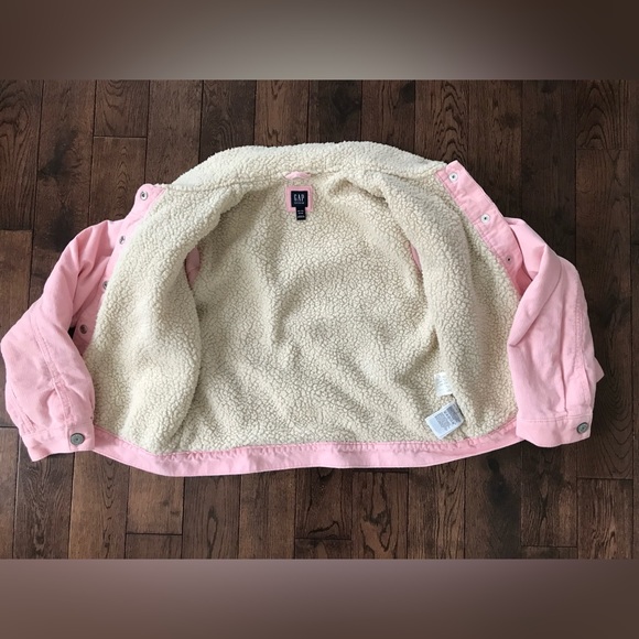 Gap Girls Pink Corduroy Sherpa cropped Jacket Size 14 - Picture 6 of 7